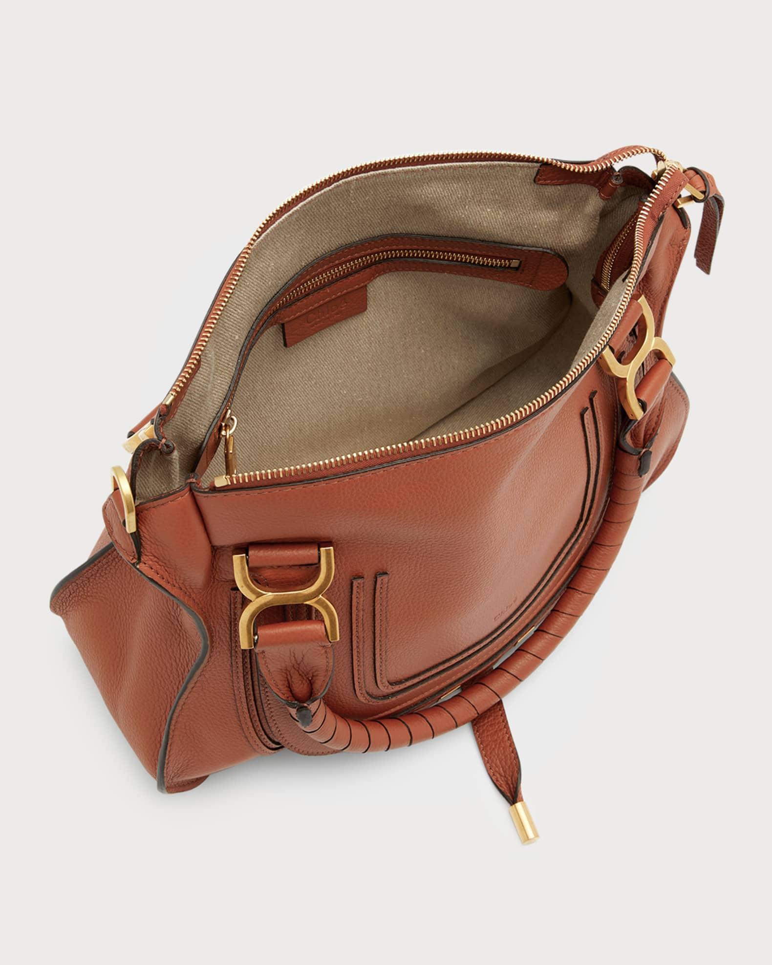 Marcie Medium Double Carry Satchel Bag in Grained Leather Product Image