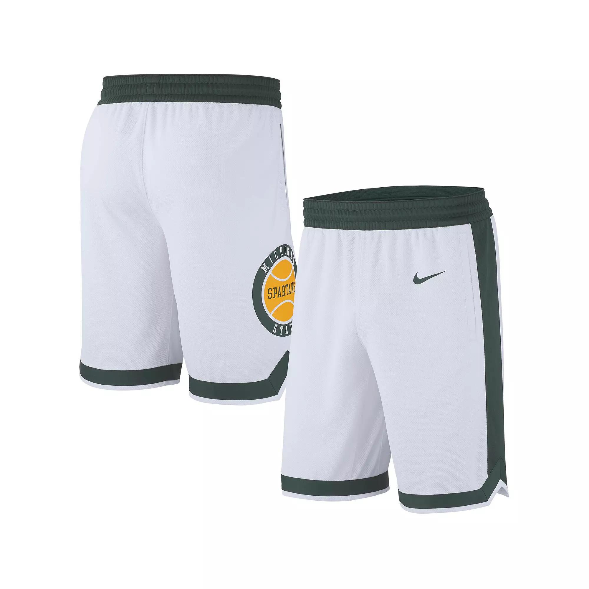 Men's Nike White Michigan State Spartans Retro Replica Basketball Shorts, Size: 2XL Product Image