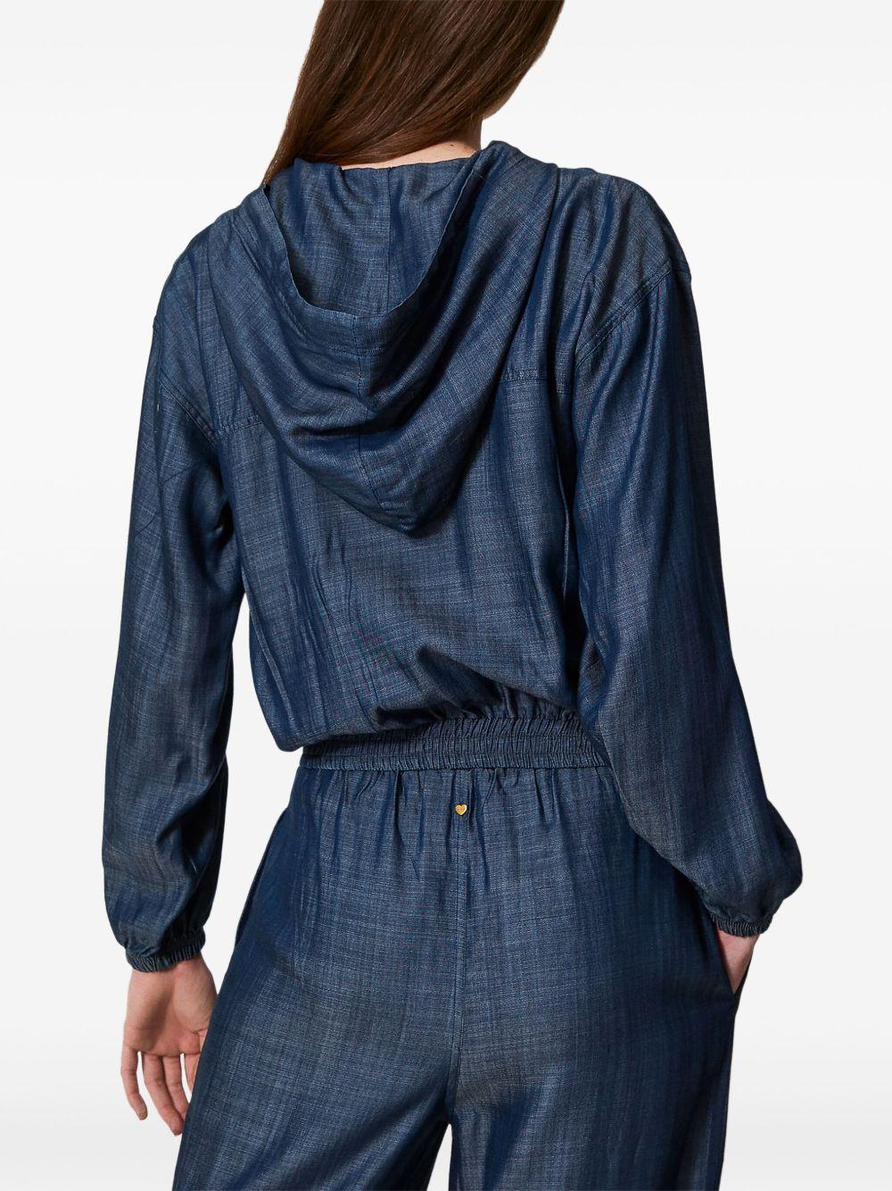 hooded denim jacket  Product Image