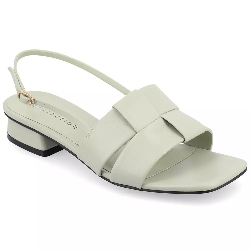 Journee Tabatha Women's Low Covered Block Heel Sandals,  Product Image