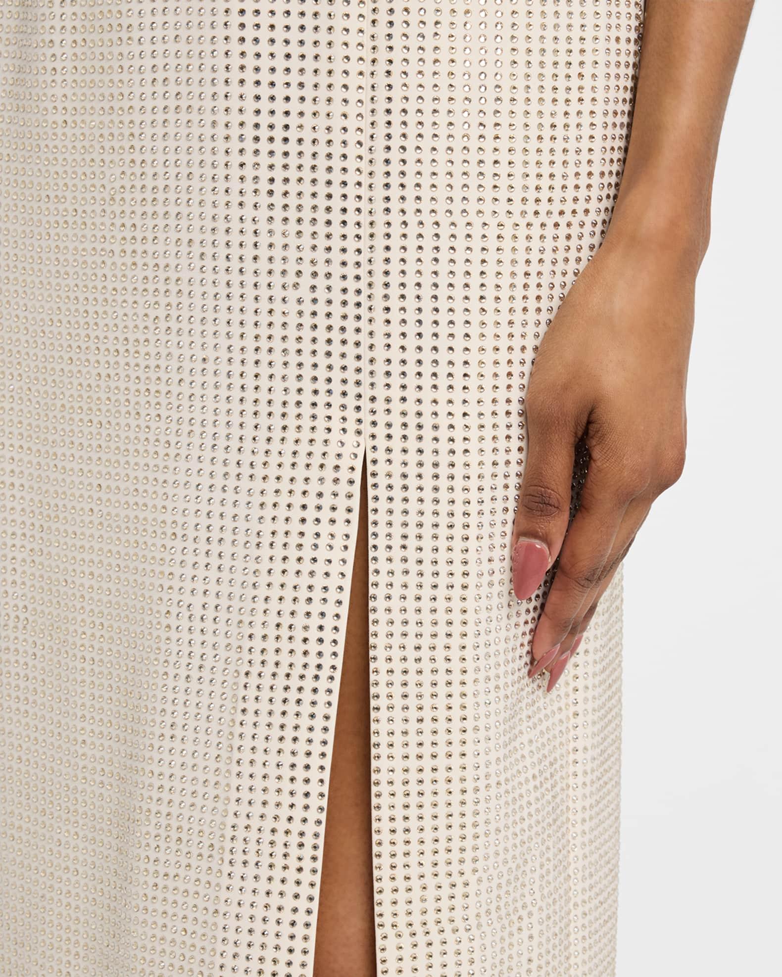 Strapless Plunge Diamante Column Gown Product Image