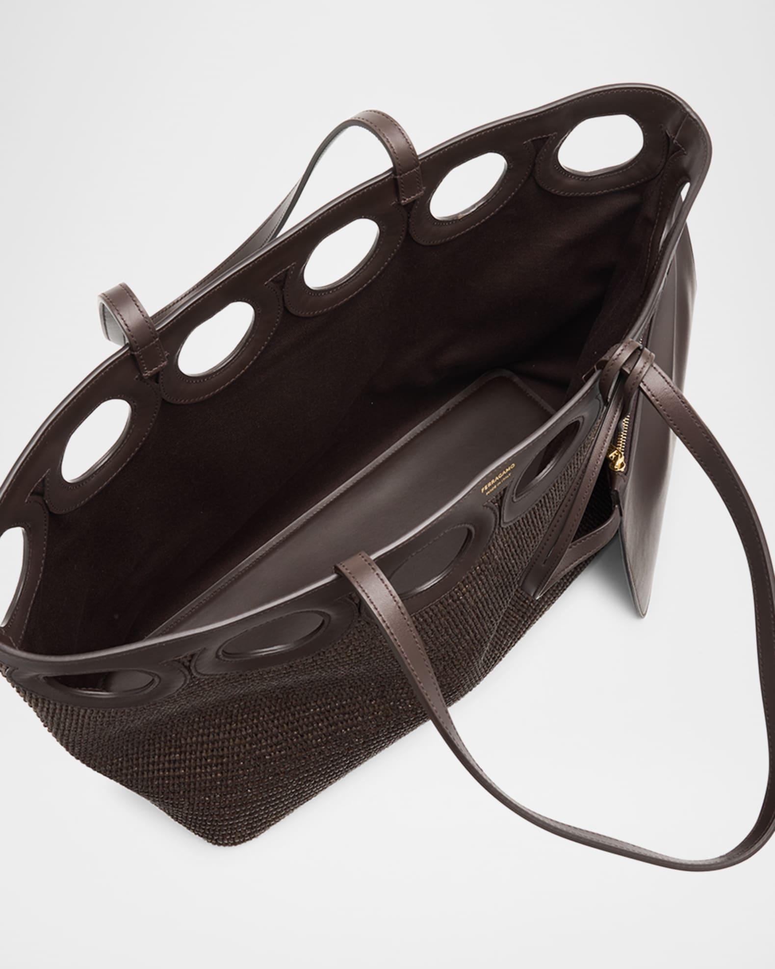 Gancio Cutout Raffia Tote Bag Product Image