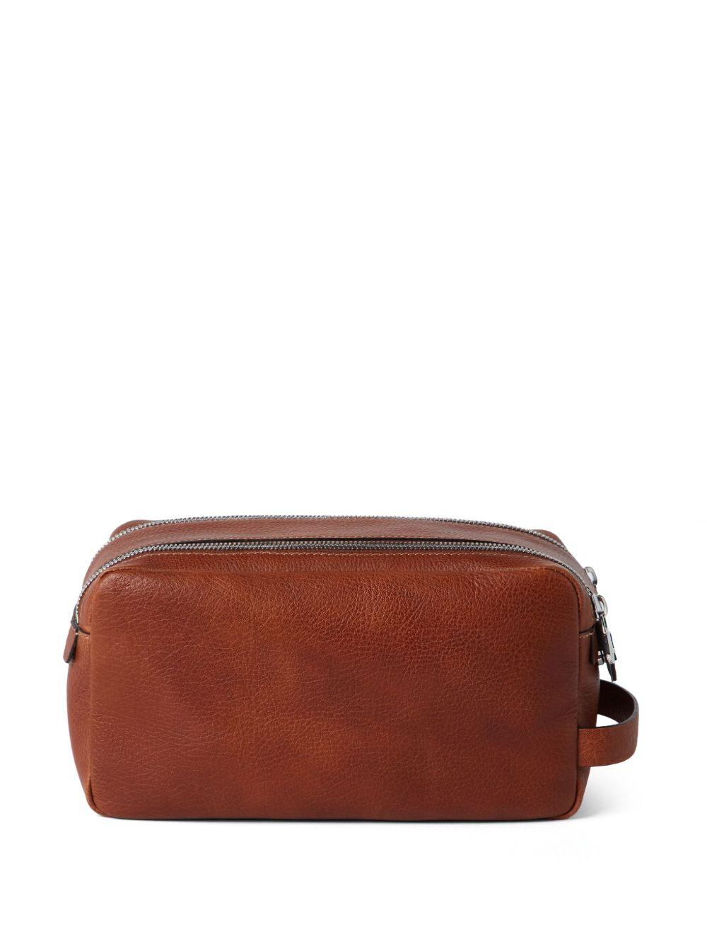 grained-leather wash bag Product Image