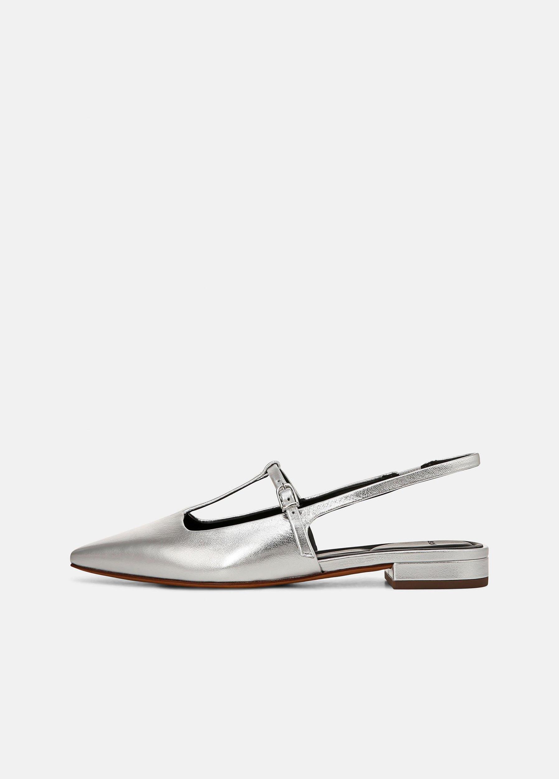 Iliana Metallic Leather Slingback Flat Product Image