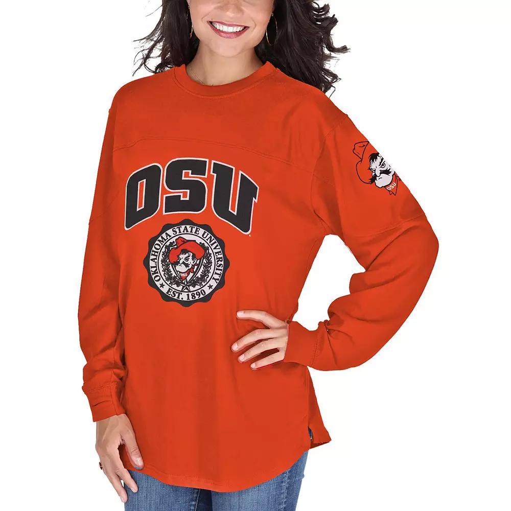 Women's Orange Oklahoma State Cowboys Edith Long Sleeve T-Shirt, Size: Large Product Image