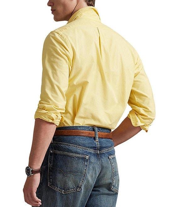 Polo Ralph Lauren Solid Garment-Dye Oxford Classic Fit Long Sleeve Woven Shirt Product Image