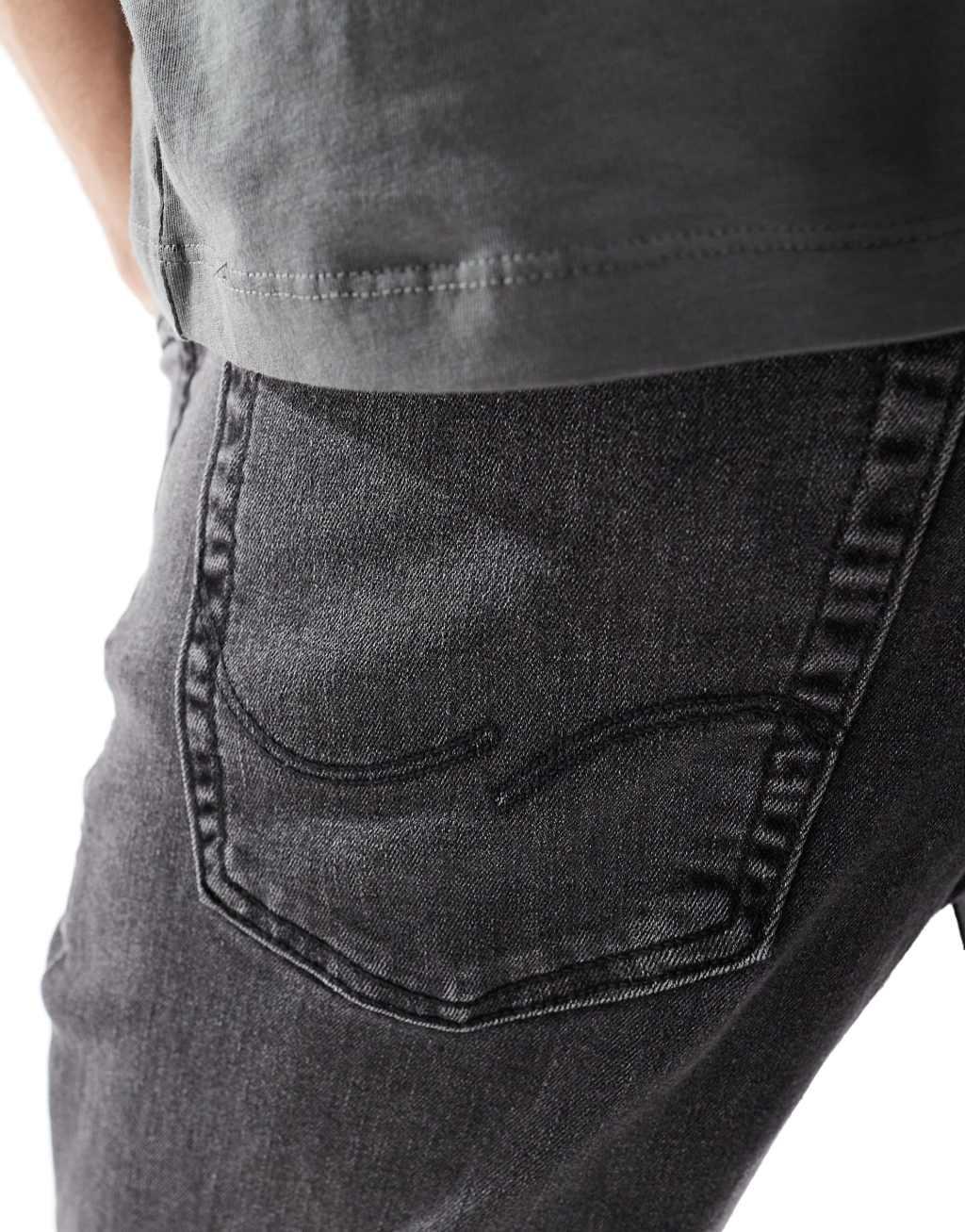 Jack & Jones Intelligence Glenn slim tapered fit jeans in black wash  Product Image