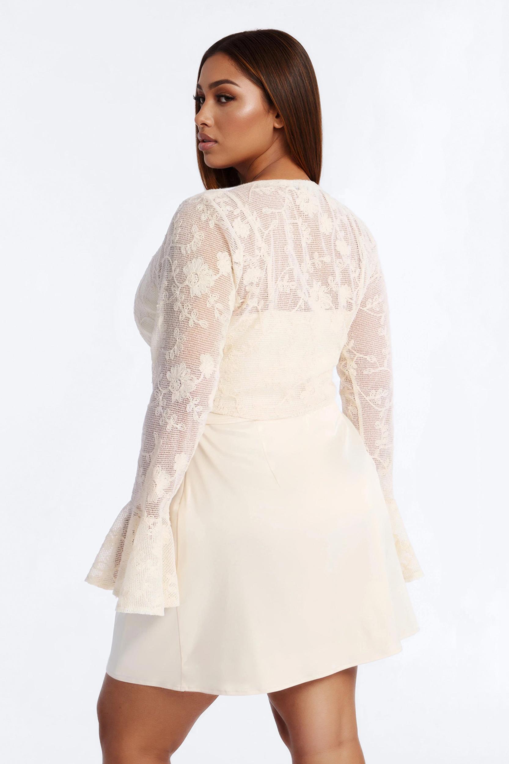 Wren Lace Mini Dress Set - Cream Female Product Image