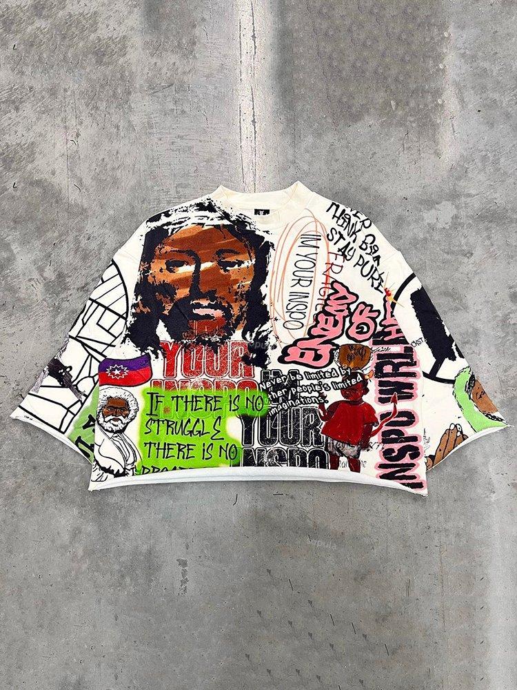 Vintage Jesus Graphic White Cropped T-Shirt Product Image