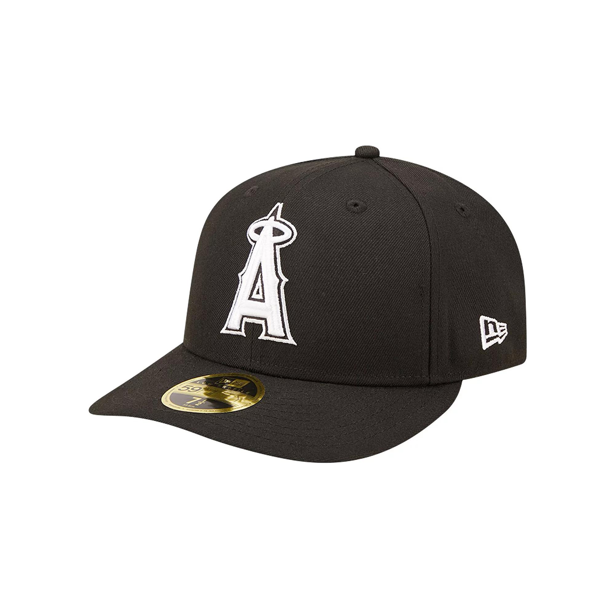 Men's New Era Black Los Angeles Angels Low Profile 59FIFTY Fitted Hat, Size: 6 7/8 Product Image