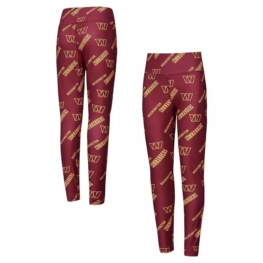 Women's Concepts Sport Burgundy Washington Commanders Breakthrough Allover Print Knit Leggings,  Product Image