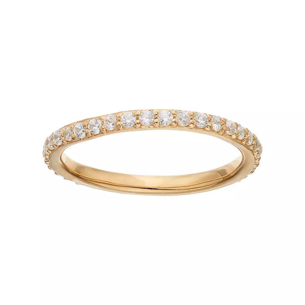 Sophie Miller 14k Gold Plated Cubic Zirconia Eternity Ring, Women's, Size: 8, White Product Image