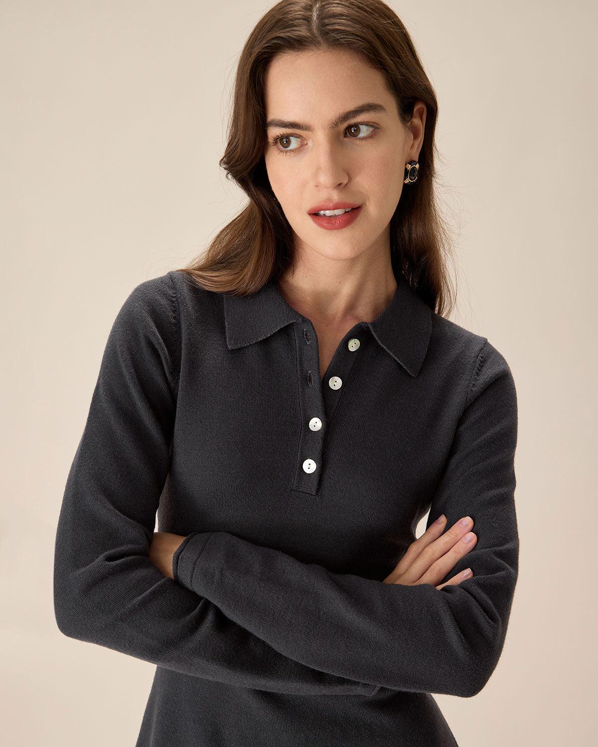 Grey Pleated Sweater Mini Dress Product Image