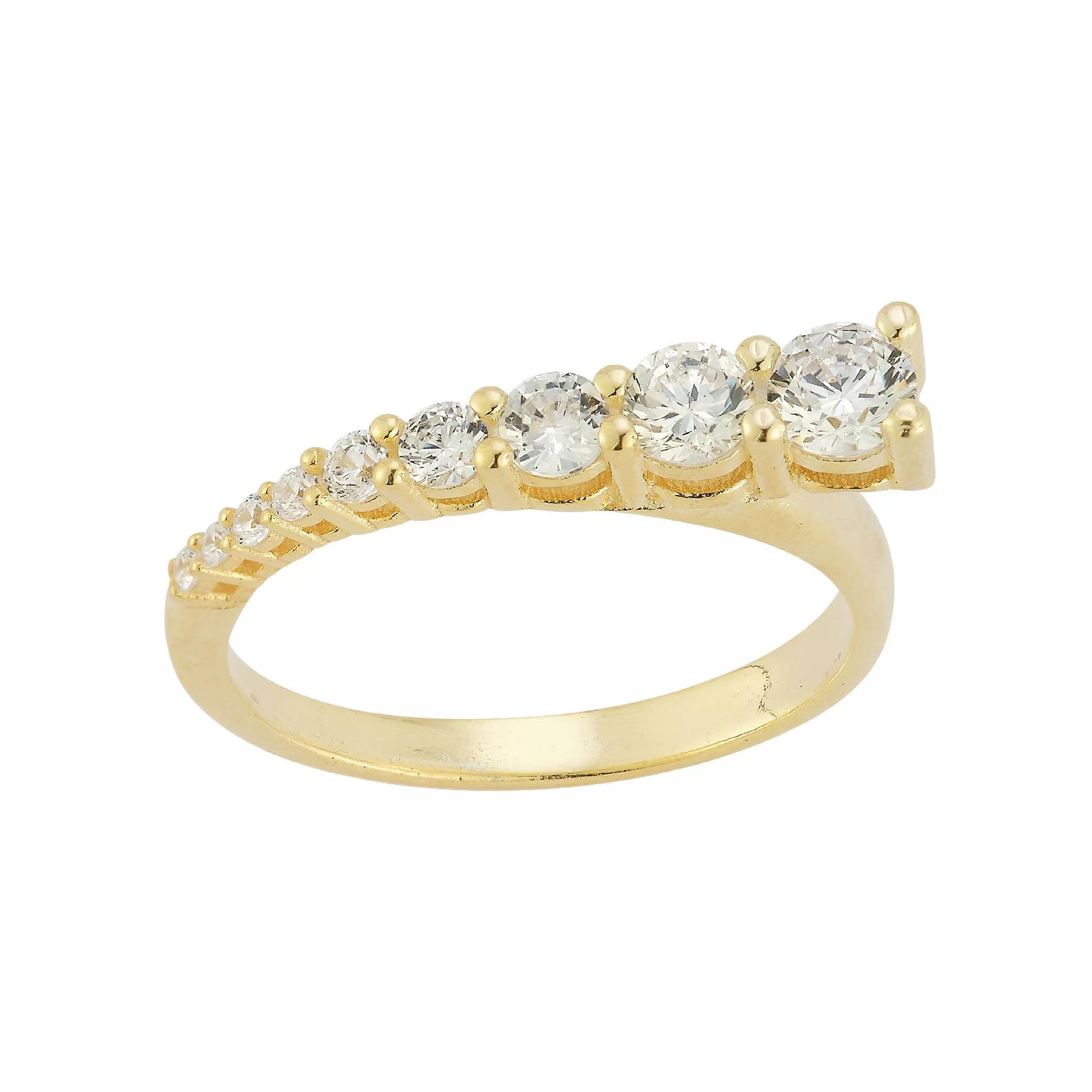 Sunkissed Sterling Sterling Silver Cubic Zirconia Graduated Ring, Women's, Size: 7, Gold Tone Product Image