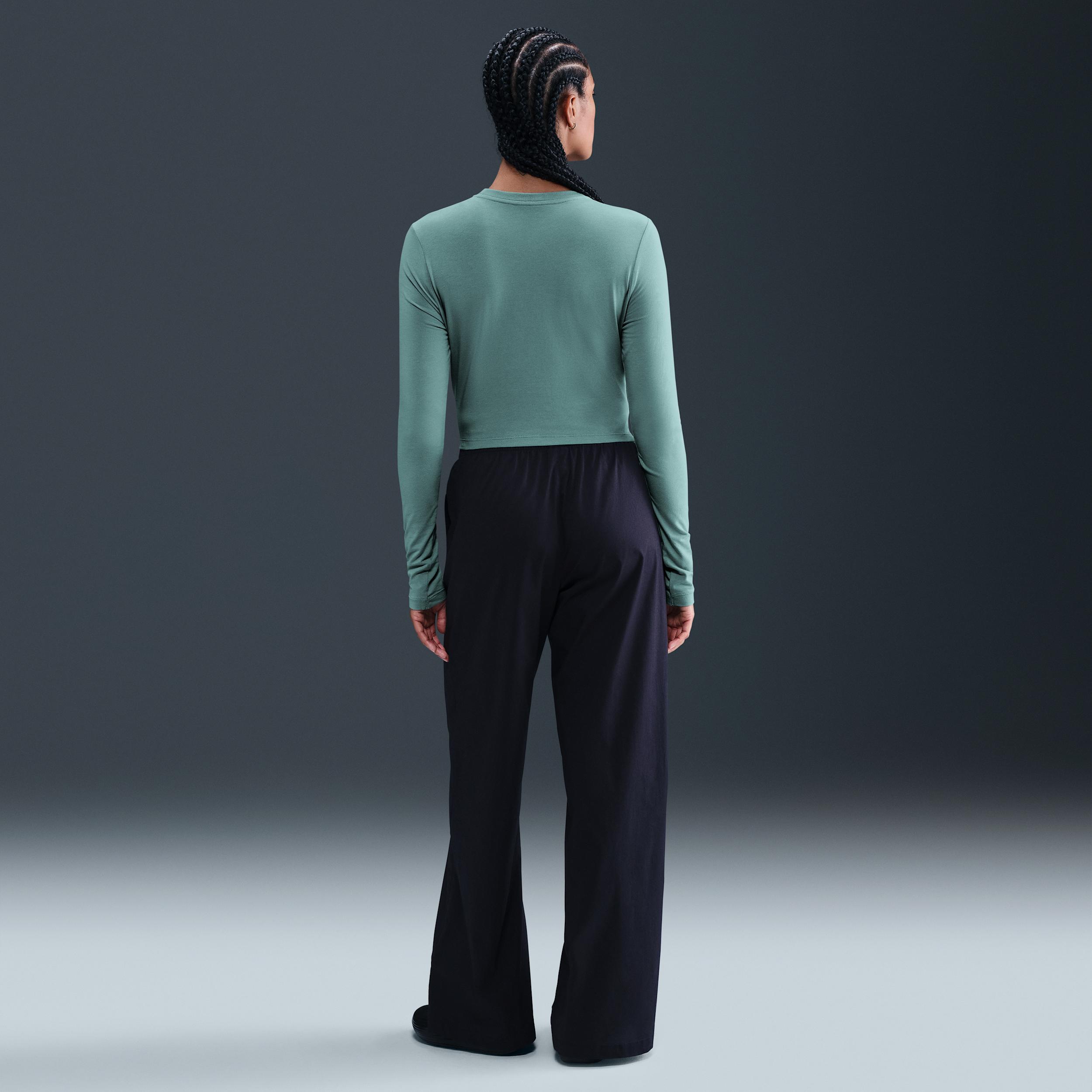 Womens Nike Sportswear Chill Knit Slim Long-Sleeve Cropped Top | HF5322-017 Product Image