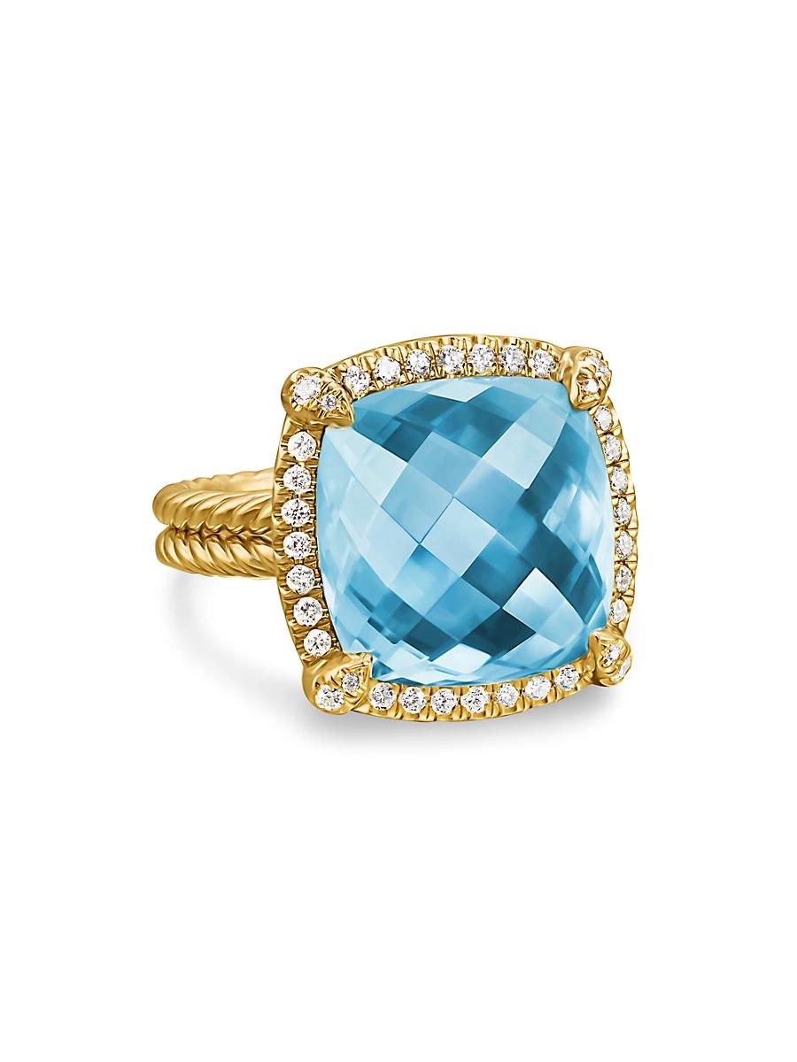 Womens Chatelaine Pav Bezel Ring in 18K Yellow Gold Product Image