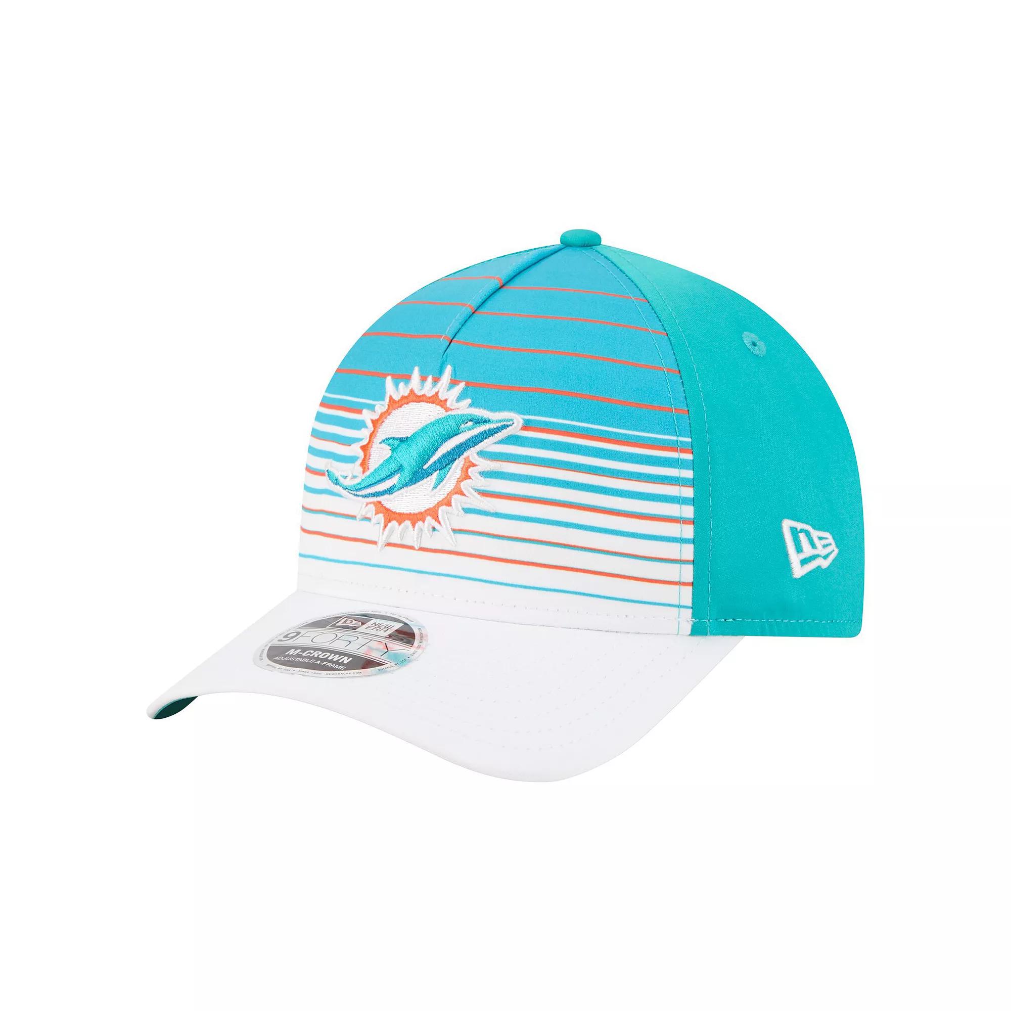 Men's New Era  White/Aqua Miami Dolphins Adventure Gradient 9FORTY M-Crown A-Frame Adjustable Hat Product Image