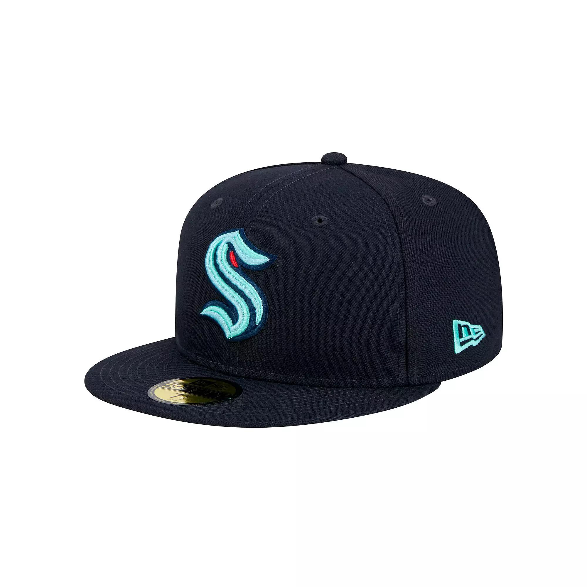 Men's New Era Deep Sea Blue Seattle Kraken Core 59FIFTY Fitted Hat,  Product Image