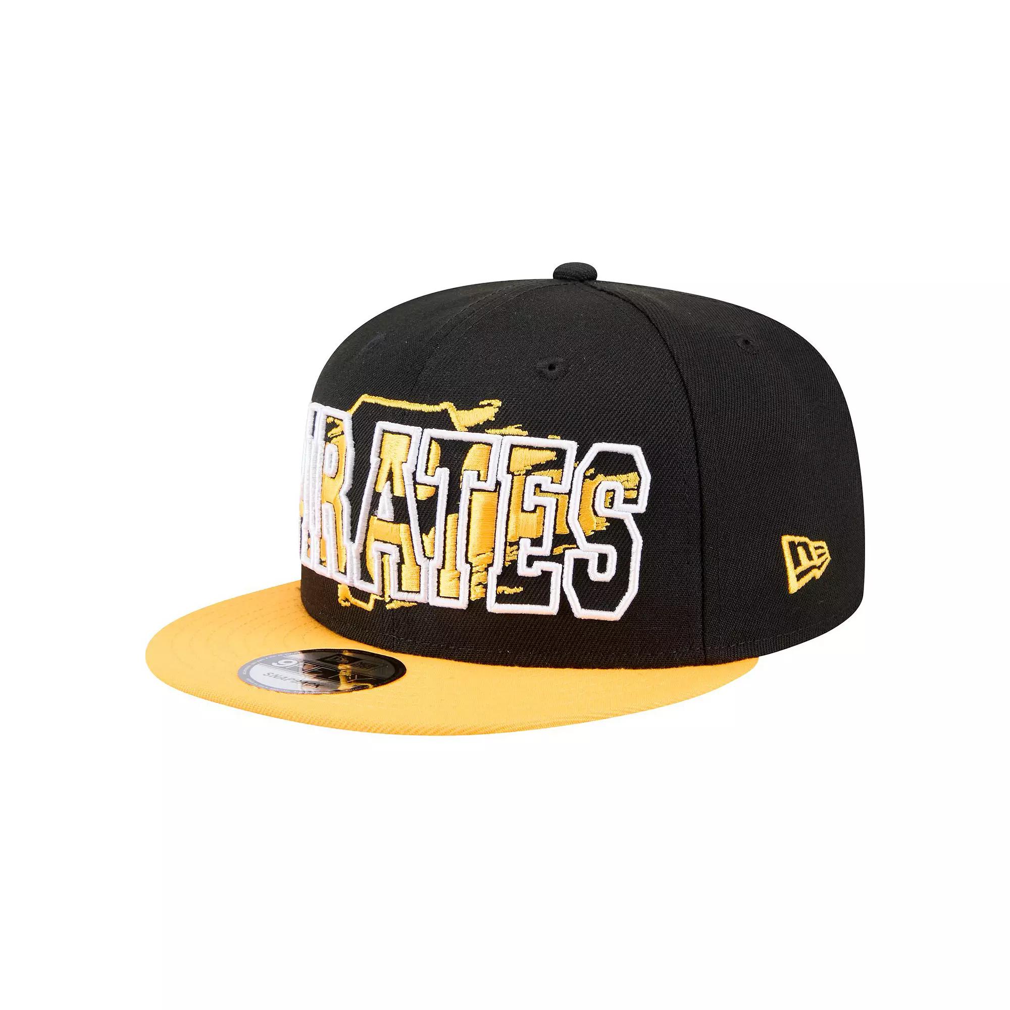 Men's New Era Black Pittsburgh Pirates Splatter 9FIFTY Snapback Hat Product Image