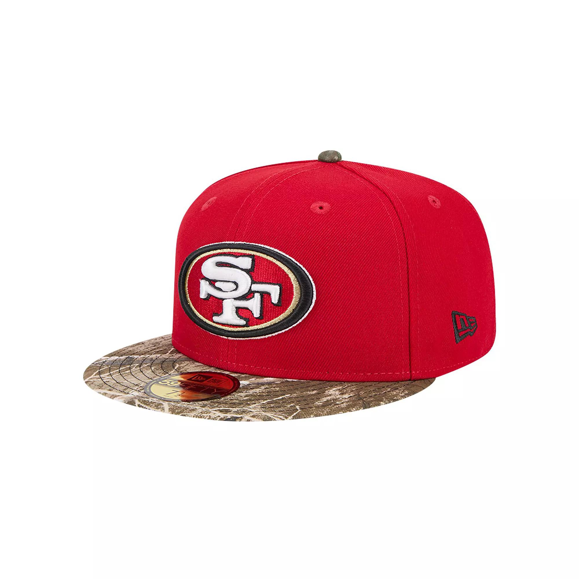 Men's New Era Scarlet San Francisco 49ers Active Two-Tone Camo 59FIFTY Fitted Hat,  Product Image
