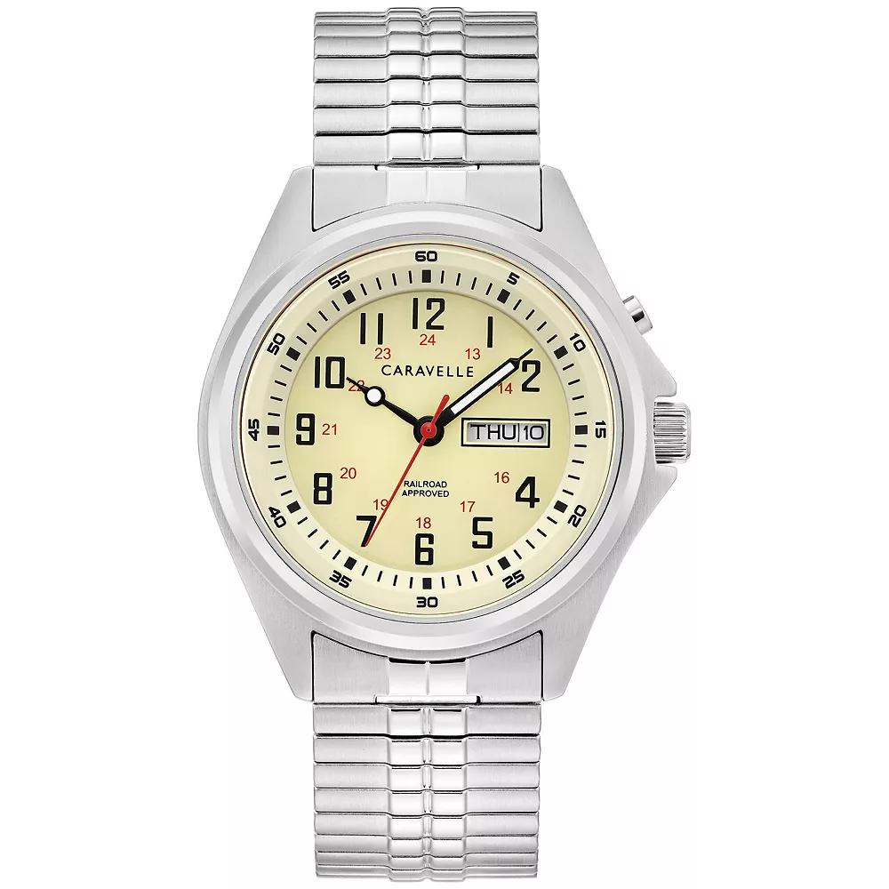 Caravelle by Bulova Mens Stainless Steel Expansion Band Watch - 43C124 Silver Tone Product Image