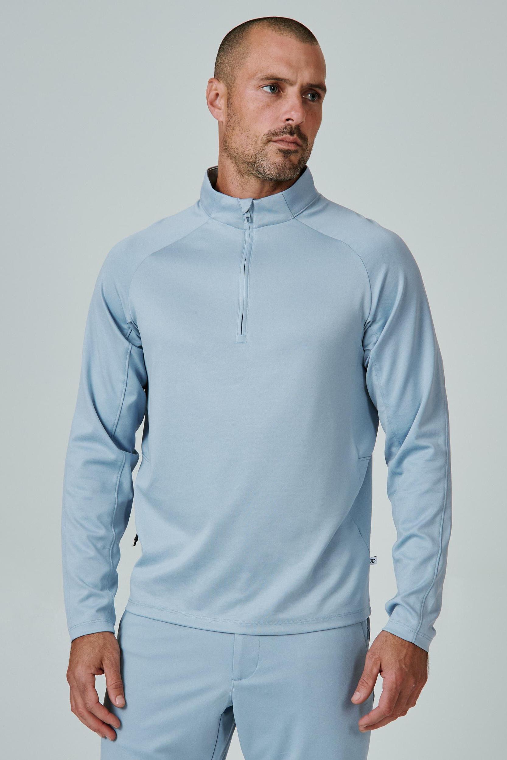 A Game Quarter Zip Pull Over - Light Blue Product Image