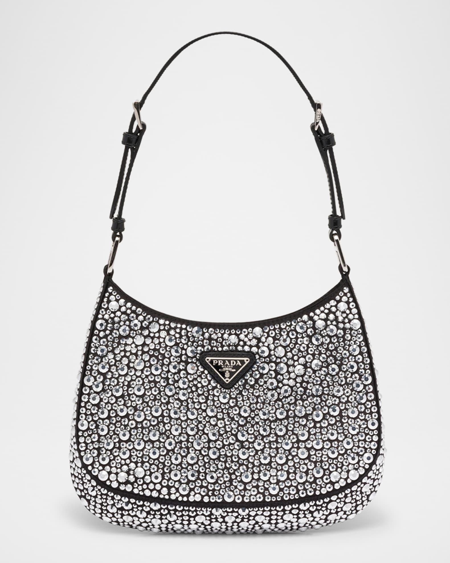 Cleo Satin Shoulder Bag with Crystals Product Image