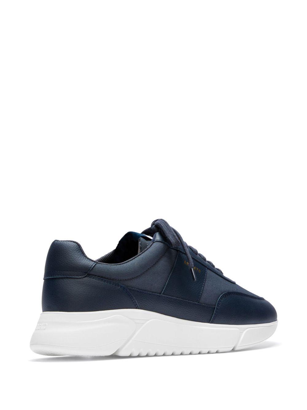 logo-print panelled leather sneakers Product Image