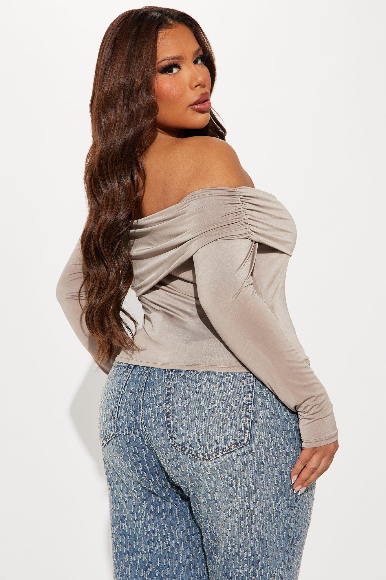 Kinsley Off Shoulder Top - Mocha Product Image