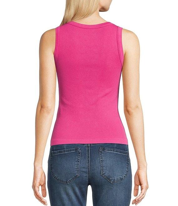 Gibson & Latimer Ribbed Knit Scoop Neck Sleeveless Tank Top Product Image