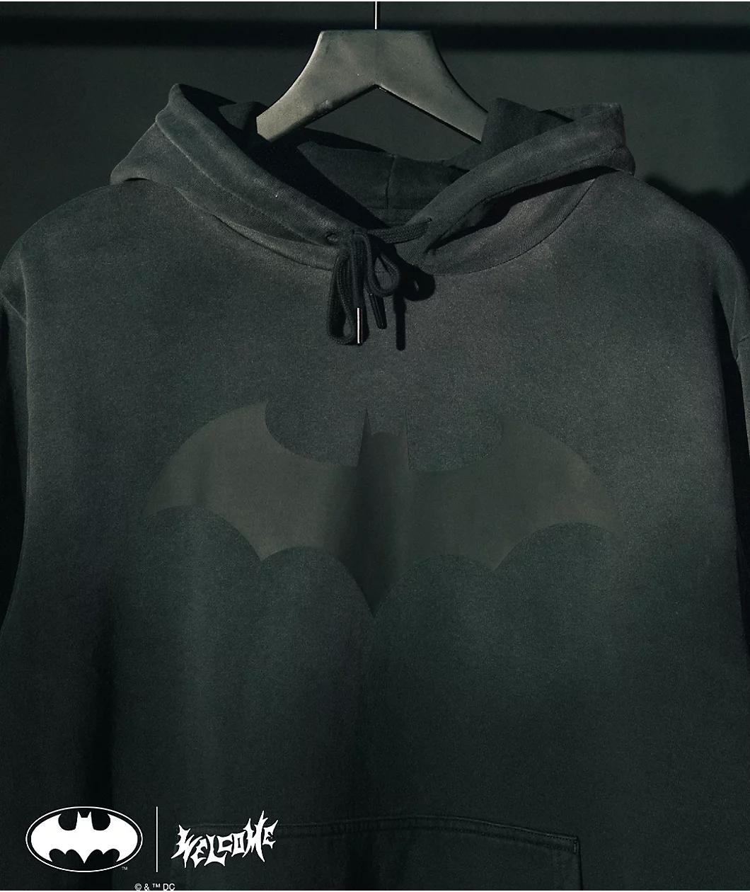 Welcome x Batman Batlogo Black Wash Hoodie Product Image