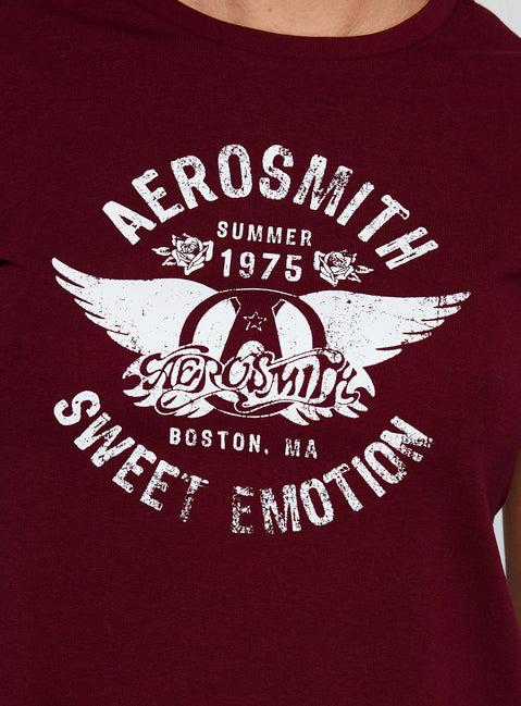 Aerosmith Vintage Graphic Top Burgundy Product Image