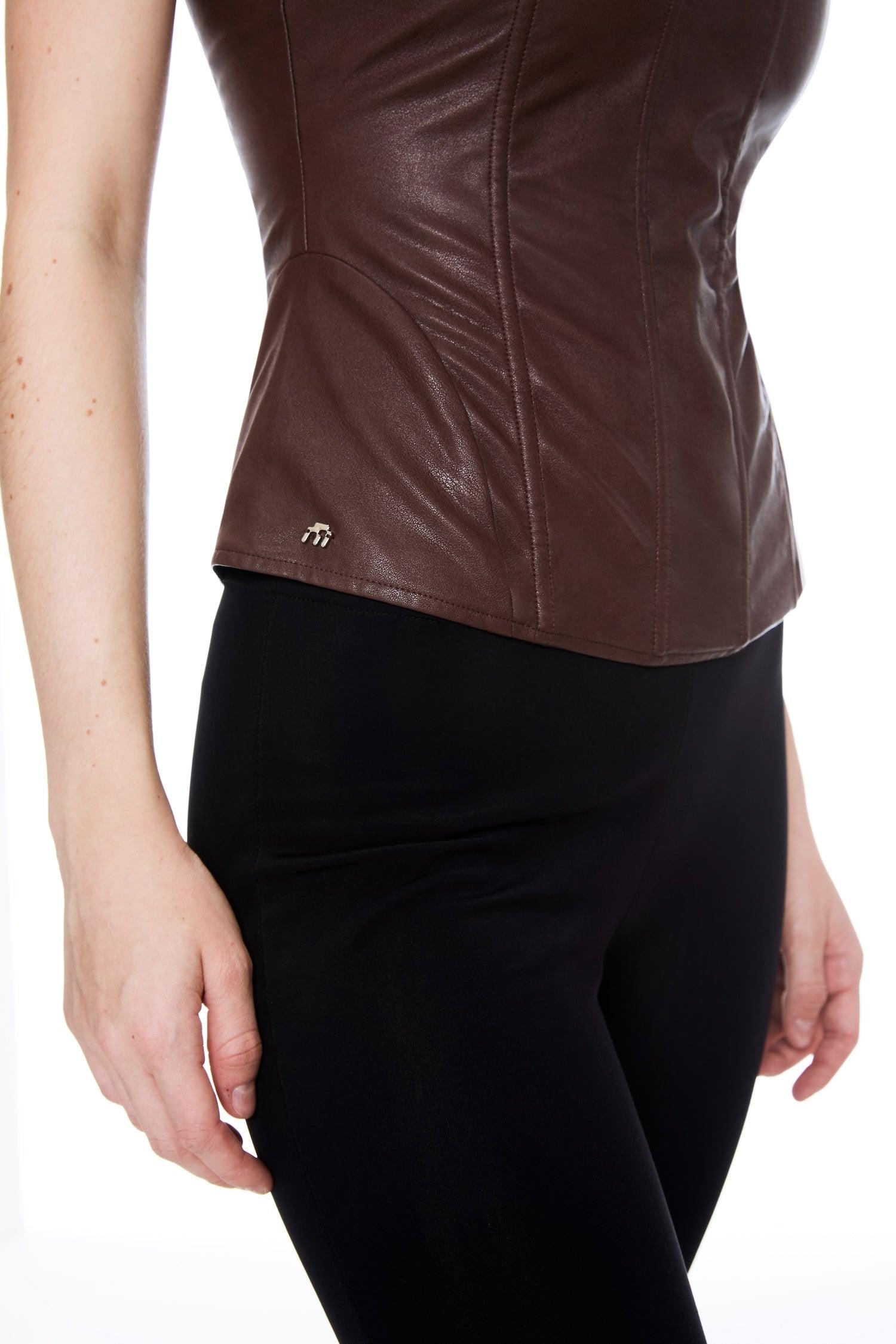 LIBRA CORSET - BROWN VEGAN LEATHER Product Image