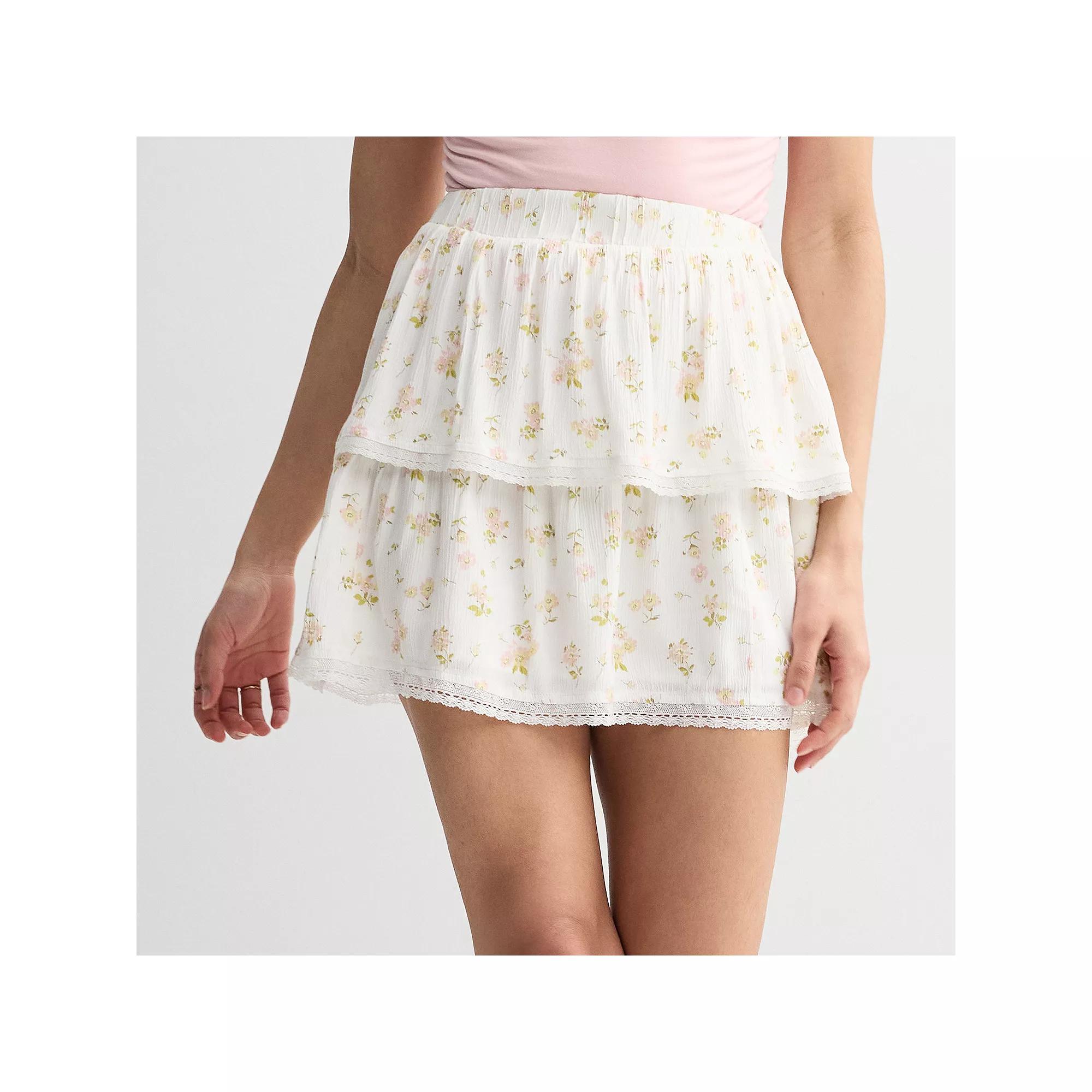 Juniors' SO® Tiered Mini Skirt, Women's,  Product Image