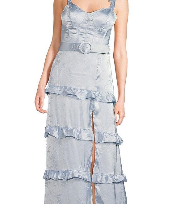 City Vibe Jacquard Sweetheart Neck Bustier Dress Product Image