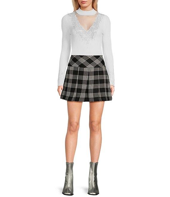 Guess Alice Rhinestone-Embellished High Neck Sweater Product Image