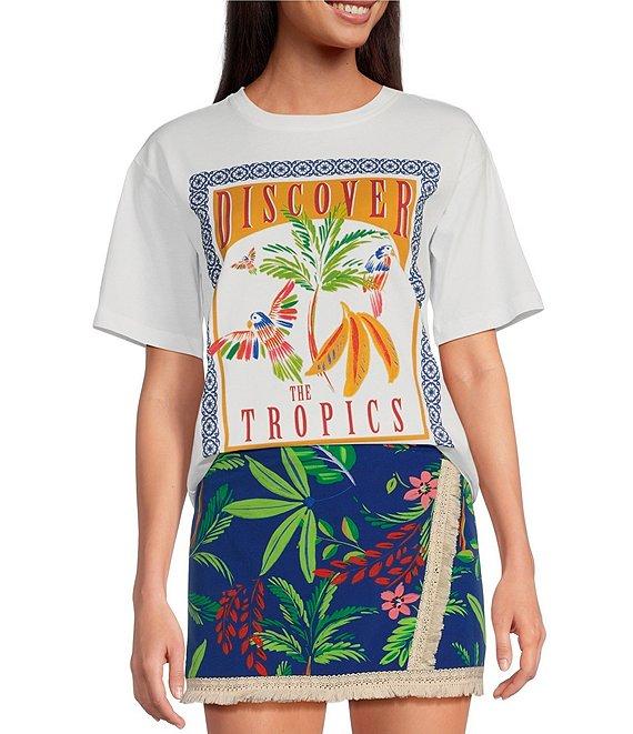 Chelsea & Violet Printed Crew Neckline Short Sleeve Discover Tee Product Image