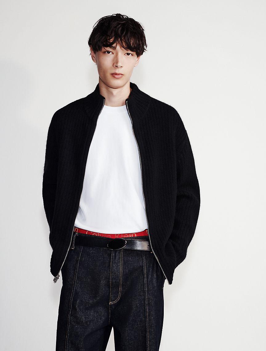 Ribbed Zip Sweater Product Image