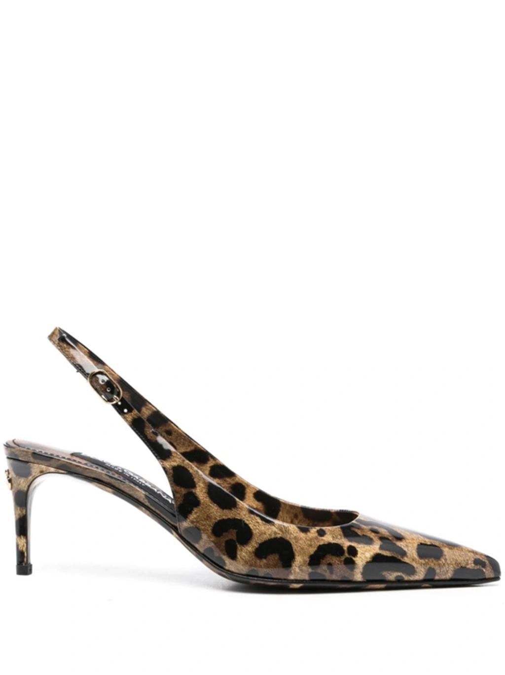 DOLCE & GABBANA Luxurious Leopard Printed Slingback Pumps For Women In Lavender Product Image