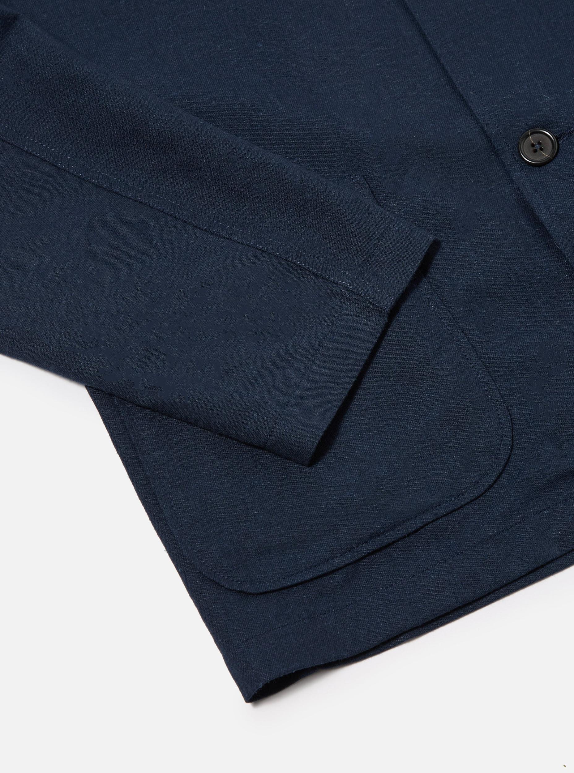 Navy Lord Cotton Linen Three Button Jacket Product Image