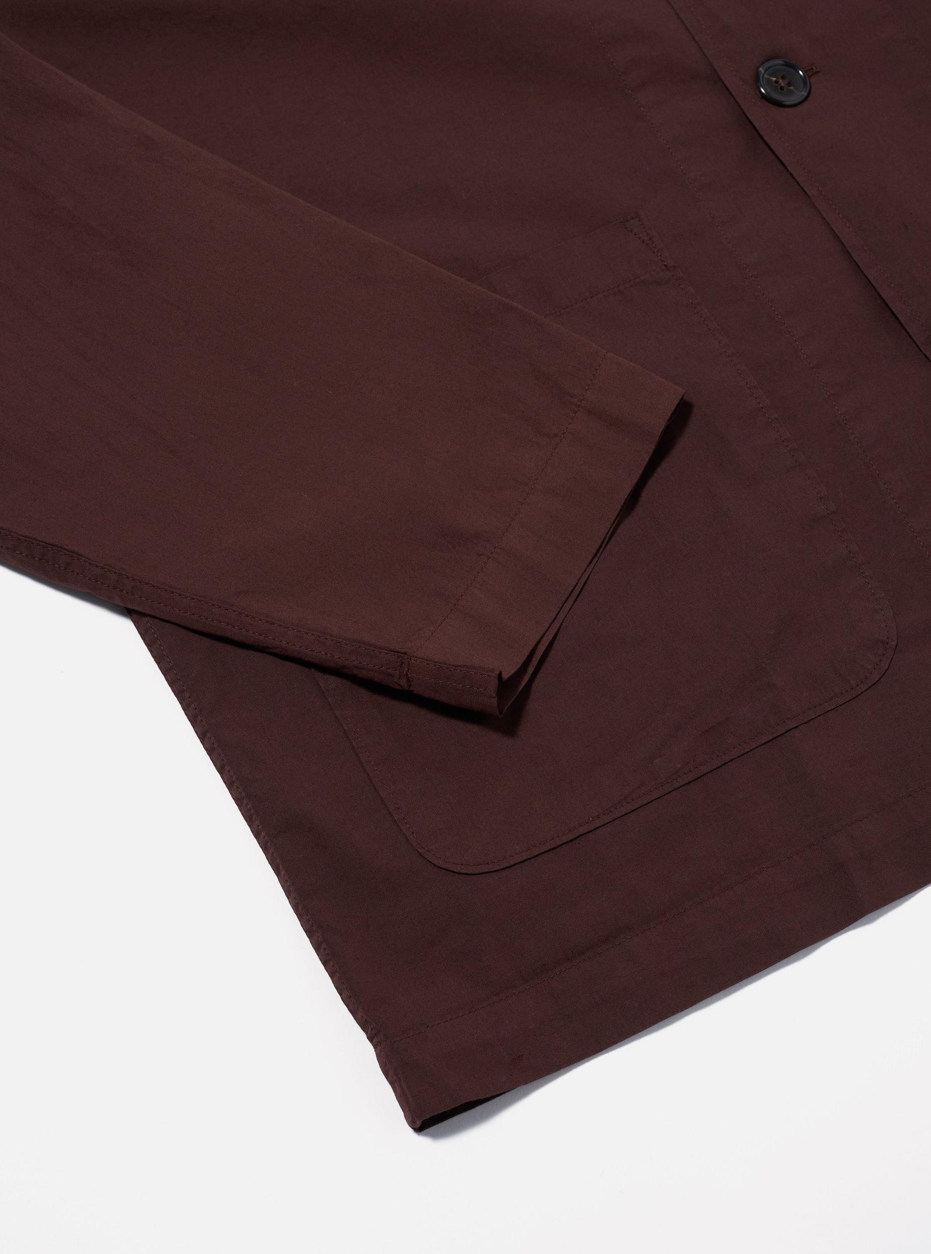 Universal Works Bakers Overshirt in Rich Brown Organic Fine Poplin Product Image