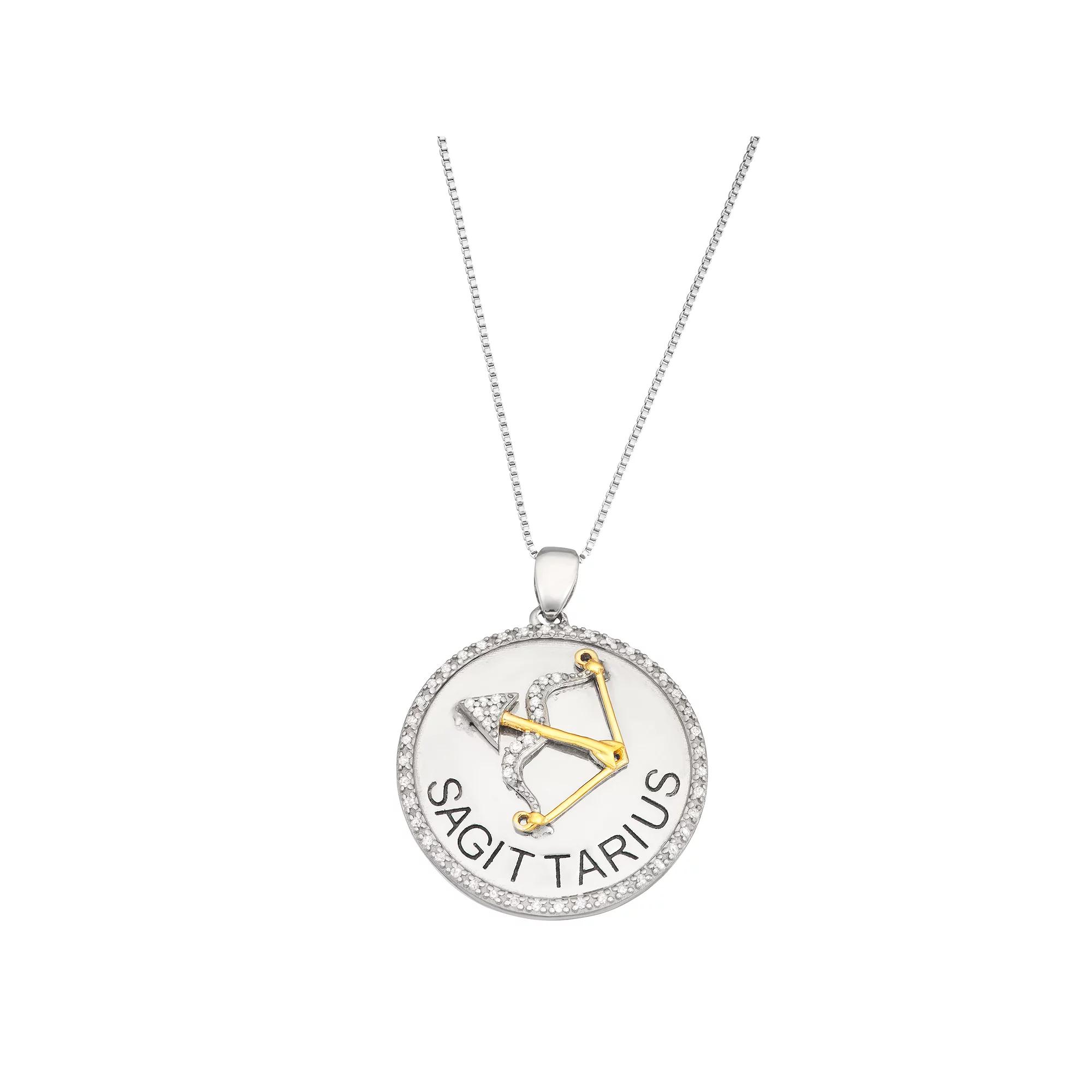 Jewelexcess 1/6 Carat T.W. Diamond Two-Tone Sterling Silver Zodiac Pendant Necklace, Women's,  Product Image