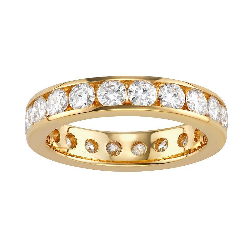 Charles & Colvard 14k Gold 2 Carat T.W. Lab-Created Moissanite Eternity Band, Women's, Size: 9, Yellow Product Image
