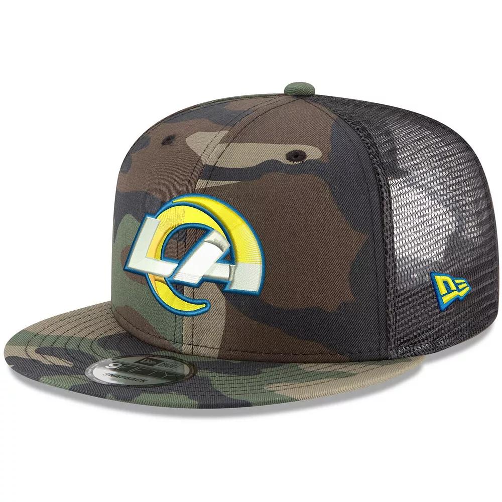 Men's New Era Camo Los Angeles Rams Woodland 9FIFTY Snapback Hat, Green Product Image
