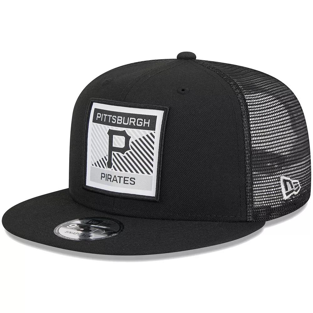 Mens New Era Pittsburgh Pirates Scratch Squared Trucker 9FIFTY Snapback Hat Product Image
