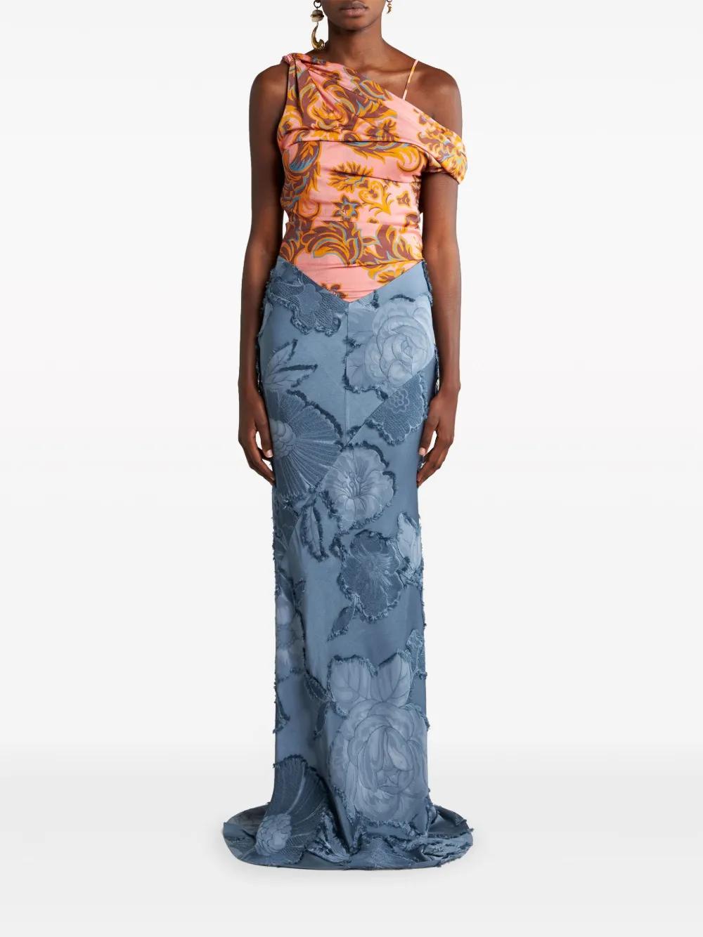 contrasting-panel maxi dress Product Image