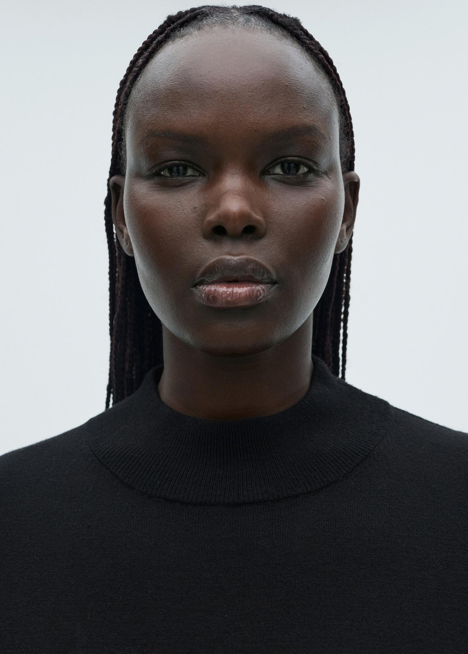 Perkins-neck knitted dress - Women | MANGO USA Product Image