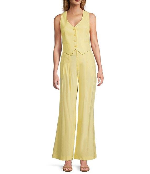 Antonio Melani Melinda Linen Blend Pleated Straight Leg Pants Product Image