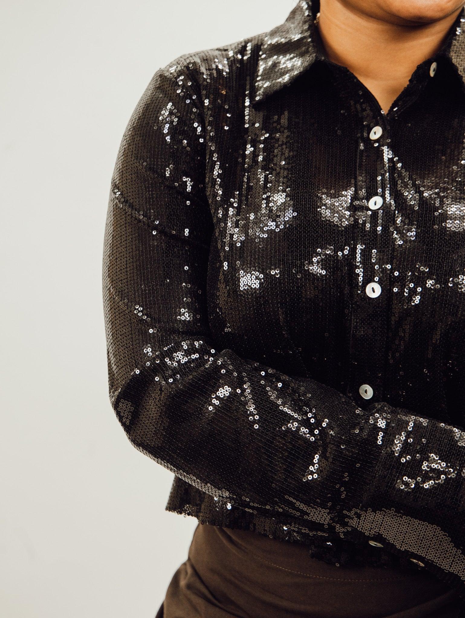 Nia Bardot Shirt - Black Product Image