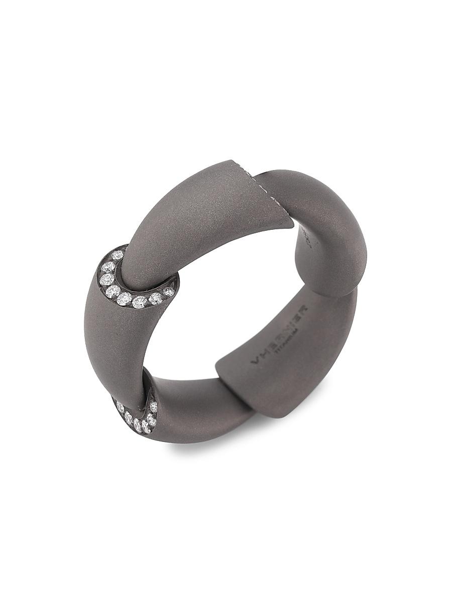 Womens Calla Titanium & Diamond Ring Product Image